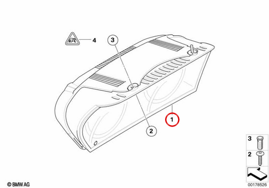 Cuadro de instrumentos sin codificar OEM 62117842182 para BMW E60, E61, E63, E64. Original BMW.