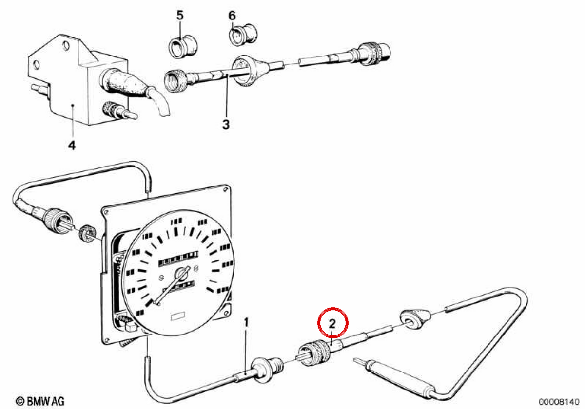 Fondo di tachicowelle per BMW E21, E12, E24 (OEM 62121359333). BMW originale