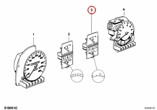 INSTRUMENT TABLE OEM 62131377627 FOR BMW E23. Original BMW.