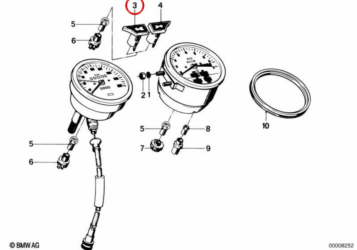 OEM instrument clock 62141243581 for BMW E23, E24, E28. Original BMW.