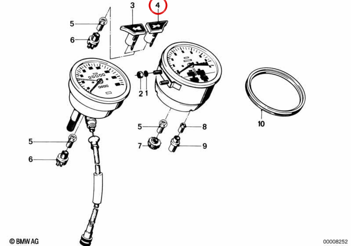 Indicateur de vitesse OEM 62141243582 pour BMW E23, E24, E28, E30. BMW d'origine.