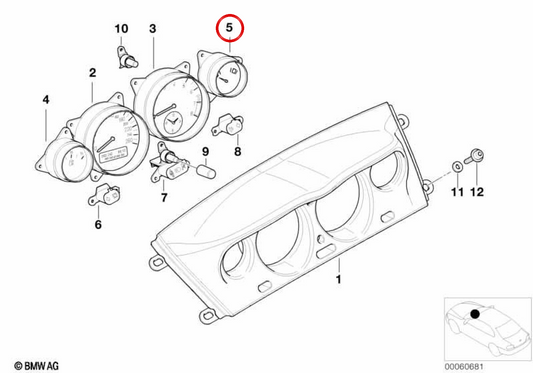 Medidor de temperatura OEM 62148383650 para BMW E52. BMW genuíno.
