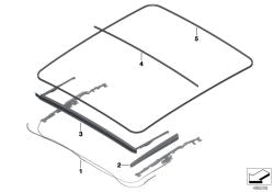 Fuelle para techo corredizo OEM 54107447850 para BMW Serie 3 G20, G28, G21 y Serie 4 G22, G82... y más. Original BMW.