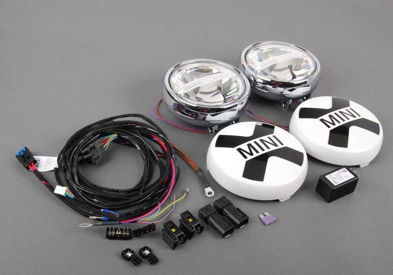 Kit de faros adicionales LED OEM 63122288981 para MINI F55, F56, F57, F54, F60, R55, R56, R57, R58, R59, R60, R61. Mejora visión y estilo. Original MINI.