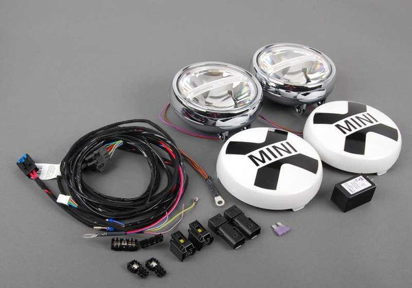Kit de faros adicionales LED OEM 63122288981 para MINI F55, F56, F57, F54, F60, R55, R56, R57, R58, R59, R60, R61. Mejora visión y estilo. Original MINI.