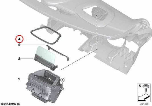 Isolamento acustico OEM 62309381841 per mini F52, F45, F46, F55, F56, F57, F54, F60. Mini originale.