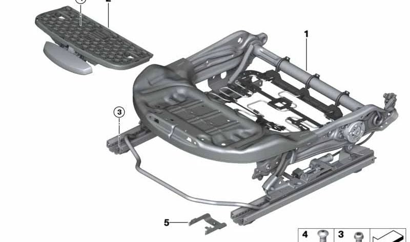 Mecanismo asiento deportivo izquierdo OEM 52109490103 para BMW G29. Original BMW.
