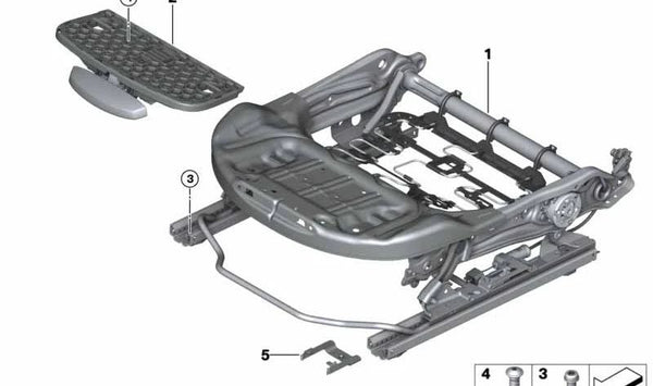 Mecanismo asiento deportivo izquierdo OEM 52109490103 para BMW G29. Original BMW.