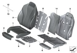 Tapizado asiento confort cuero climatizado OEM 52107940511 para BMW G14, G16. Color Schwarz. Original BMW.