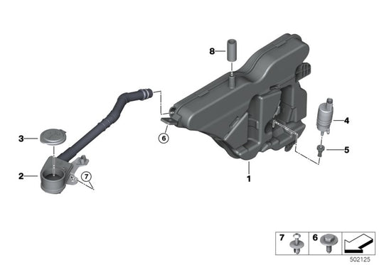 Tapa del conducto de llenado OEM 61667427884 para BMW G20, G21, G45. Original BMW.