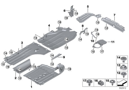 Cubierta inferior lateral delantera izquierda OEM 51757461767 para BMW X5 G05 xDrive45e (TA61, TA62, TA63, TA64, TA68). Original BMW.