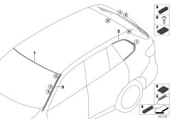 Listón cristal lateral trasero izquierdo OEM 51377446221 para BMW X6 G06, X6 G06 LCI, X6 M F96. Original BMW.