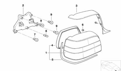 Piloto trasero izquierdo OEM 63218371941 para BMW E36. Compatible con todas las variantes de carrocería (Berlina, Coupé, Touring, Compact y Cabrio). Pieza original BMW.