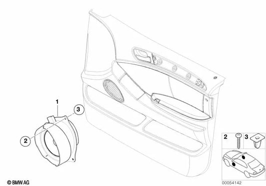 Right Stereo Speaker for BMW X5 E53 (OEM 65138379568). Original BMW.