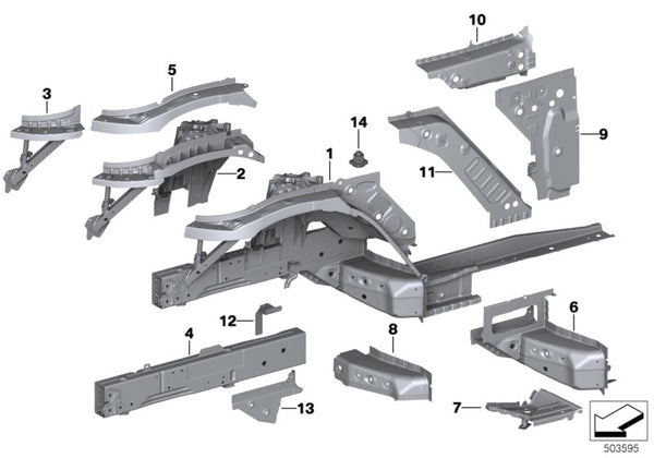 Soporte motor izquierdo OEM 41107423325 para BMW Z4 G29 {M40i HF01, HF02, HF51, HF52, HF61, HF62 / sDrive20i HF11, HF12, HF21, HF22}. Original BMW.