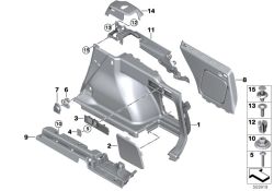 Recubrimiento larguero derecho OEM 51477450722 para BMW Serie 3 G21, G81. Original BMW.