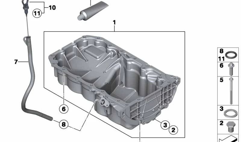 Varilla de medición de aceite OEM 11437812762 para MINI R55, R56, R57, R58, R59, R60, R61. Original MINI.