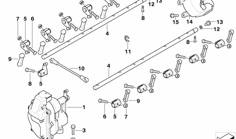 Motor de ajuste para BMW Serie 5 E60, E61N Serie 6 E63, E64 (OEM 13627834494). Original BMW