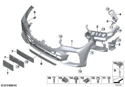 Soporte faro antiniebla delantero izquierdo OEM 51118069947 para BMW X6 G06 xDrive30d, xDrive40i, xDrive40d... y más. Original BMW.