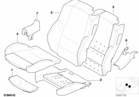 Reposacabezas delantero derecho OEM 52107025238 para BMW Serie 3 E46. Original BMW.