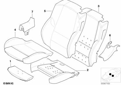 Funda Respaldo Cuero Izquierda para BMW Serie 3 E46 (OEM 52107901219). Original BMW