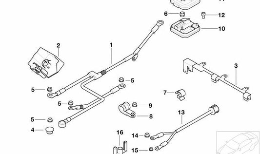 Tuerca hexagonal contacto a masa OEM 12521702100 para MINI R50, R53, Cabrio R52 y BMW E39, E38, Z8 E52. Original BMW y MINI.
