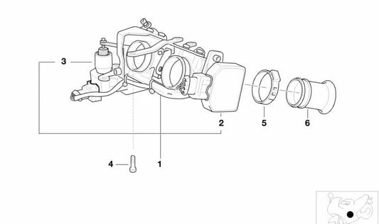 Tubuladura mariposa de estrangulación OEM 13547682789 para BMW Motorrad R 1200 C, R 1200 CL, R 1200 C Montauk... y más. Original BMW Motorrad.