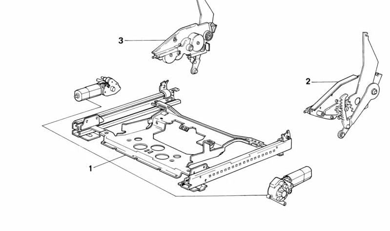Mecanismo de ajuste asiento derecho OEM 52101964176 para BMW E34, E32. Original BMW.