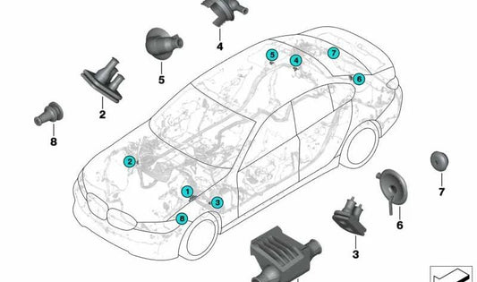 OEM fuel level sensor 61139236491 for BMW G20, G21, G80, G81. Original BMW.