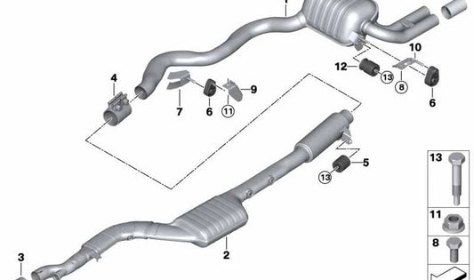 Silenciador de vibraciones OEM 18307537340 para BMW E87, E90, E91, E92, E93, F34 y F34N. Pieza original BMW. Ideal para reducir vibraciones del sistema de escape.