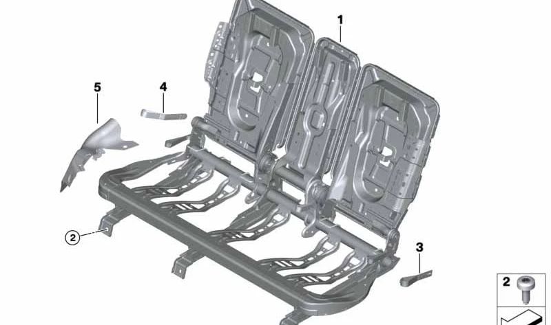 Tornillo de cabeza redonda M10x25 OEM 52207444818 para BMW F45, F45N, F46, F46N, F48, F48N. Original BMW.