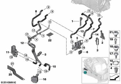 Soporte izquierdo para BMW Serie 5 F07, F10, F11, F18 Serie 6 F06, F12, F13 Serie 7 F01, F02 (OEM 17117583119). Original BMW