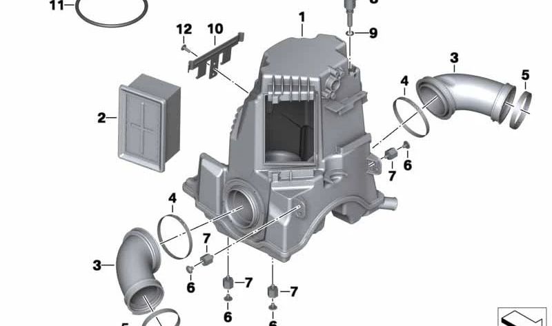 Tubo de admisión derecho OEM 13717696142 para BMW Motorrad R 1200 S (RK29) 2006-2008. Original BMW Motorrad.