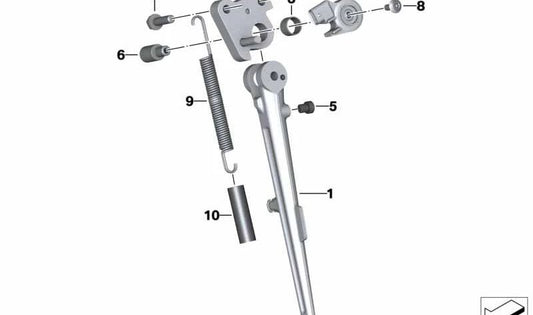 Suporte lateral OEM 46538548417 para motocicletas BMW S 1000 RR (K46) e S 1000 R (K47). Originais BMW Motorrad.