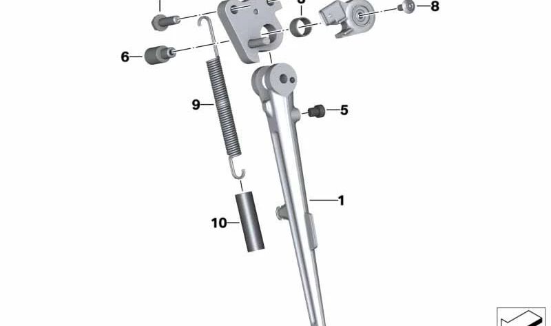 Apoyo lateral OEM 46538545902 para motos BMW S 1000 R K47 (2013-2016). Original BMW Motorrad.