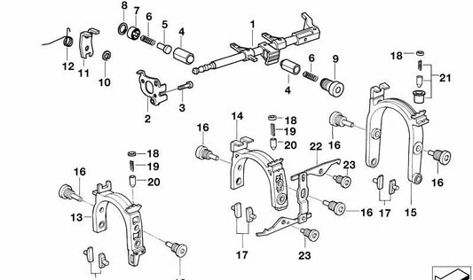 Tenditore di modifica OEM 23017507092 per BMW E46 325i/325CI {AN35 Modelli, AN36, BD31, BD32, BD41, BD42, BN31, BN32, BN41, BN42}. BMW originale BMW.