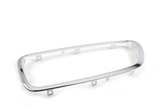 Anillo de adorno delantero izquierdo OEM 51137145739 para BMW Serie 7 E65, E66, E67. Original BMW.