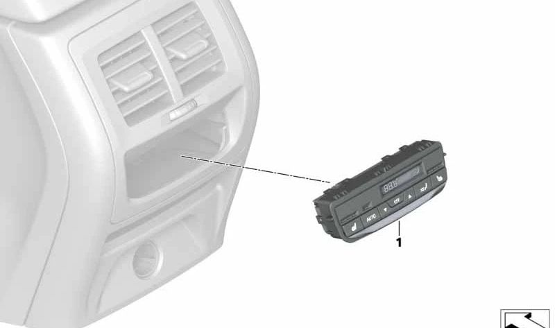 Módulo control aire acondicionado trasero OEM 61315A3BBF3 para BMW X3 {F97, F97N, G01, G01N, G08, G08E} y X4 {F98, F98N, G02, G02N}. Original BMW.