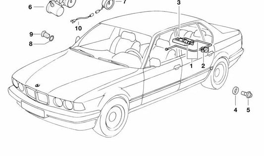 Regolatore di pressione dell'aria fresca OEM 65728242372 per BMW E32 ed E38. BMW originale.