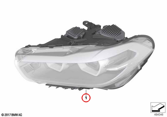 Faro anteriore LED AHL abbaglianti sinistro OEM 63115A1DF11 per BMW X2 F39 M35i, 20d, 20i, sDrive18d, sDrive18i, sDrive20i, xDrive16d… e altro. Originale BMW.