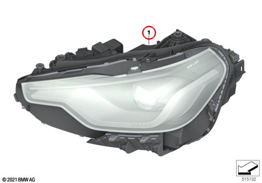 Faróis LED de alta direita AHL OEM 63115A3DC94 para BMW G42. BMW genuíno.