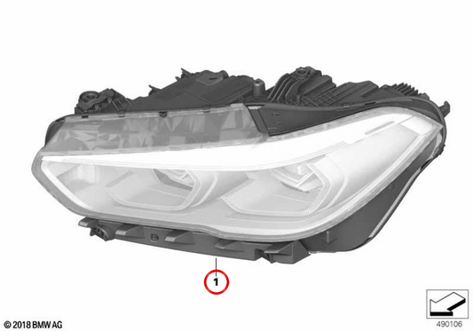 Técnica de farol LED dianteiro direito OEM 63115A3E512 para BMW X5 G05 xDrive30i, xDrive40i, xDrive45e. BMW Original