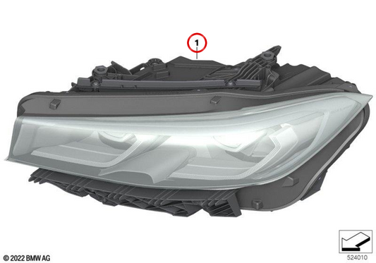 Faro LED anteriore sinistro OEM 63115A4F763 per BMW Serie 3 G20 LCI, G28 LCI, i3L G28. Originale BMW.