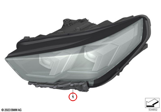 Farol dianteiro LED AHL esquerdo OEM 63115A682F5 para BMW X2 U10, X2 M35i xDrive U10. BMW Original