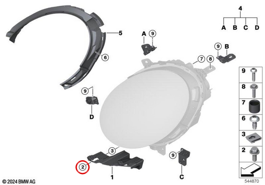 Parafuso hexagonal com arruela OEM 63115A7ECC8 para MINI J01 Cooper E, J01 JCW E, J05 Aceman E… e muito mais. MINI originais.