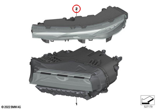 Faros LED izquierdo superior OEM 63115A9CFA1 para BMW X5 G05, X6 G06. Original BMW.
