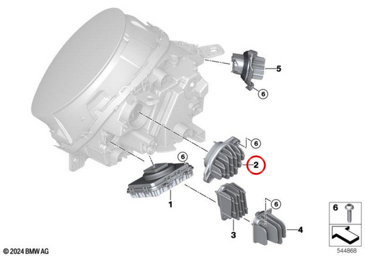 Módulo LED de intermitente y luz diurna OEM 63115B34B07 para MINI Cooper E, Cooper SE y JCW E J01. Original MINI