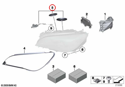 OEM Left Farm Tapas Game 63117225299 per BMW F01, F02, F04. BMW originale.