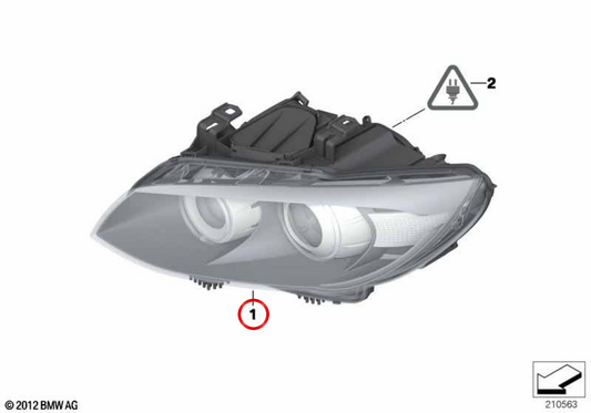 Faro delantero izquierdo Bi-Xenón OEM 63117273205 para BMW E92, E93. Original BMW.