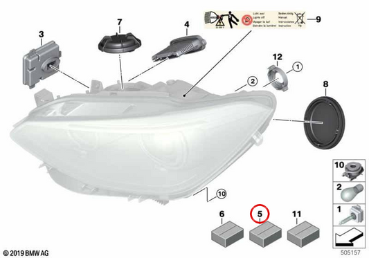 Riparazione del modulo LED 63117296905 per BMW F20, F21. BMW originale.